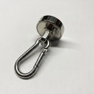 Karabinermagnet Ø25mm vernickelt SNL25E-NI 25kg drehbarer Karabiner