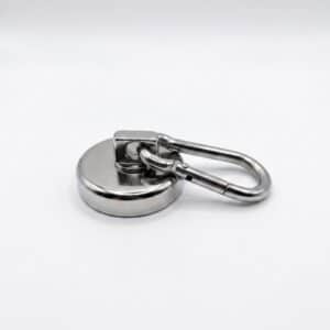 Karabinermagnet Ø32mm vernickelt SNL32E-NI 39kg drehbarer Karabiner