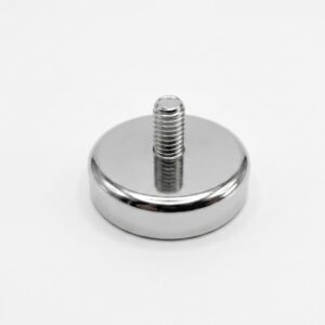 Topfmagnet SNC32E mit 32 mm Durchmesser und M6 Gewindezapfen, vernickelt